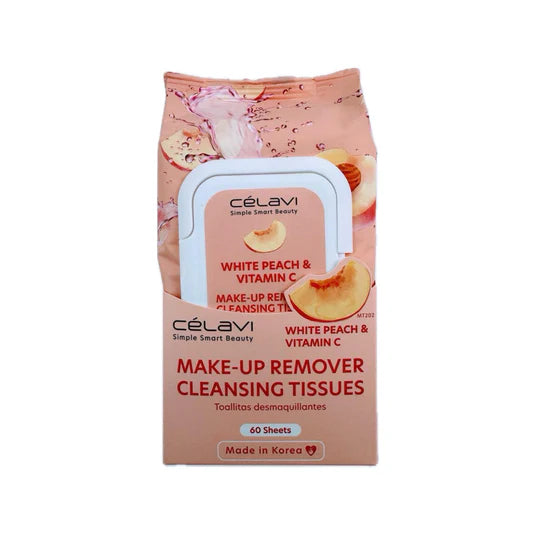 Toallitas Desmaq. Peach + Vitamin C Celavi 60UND
