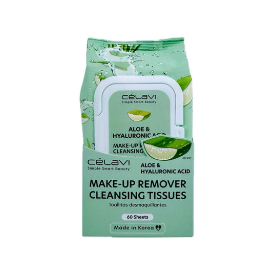 Toallitas Desmaq. Aloe + Acido Hialuronico Celavi 60UND